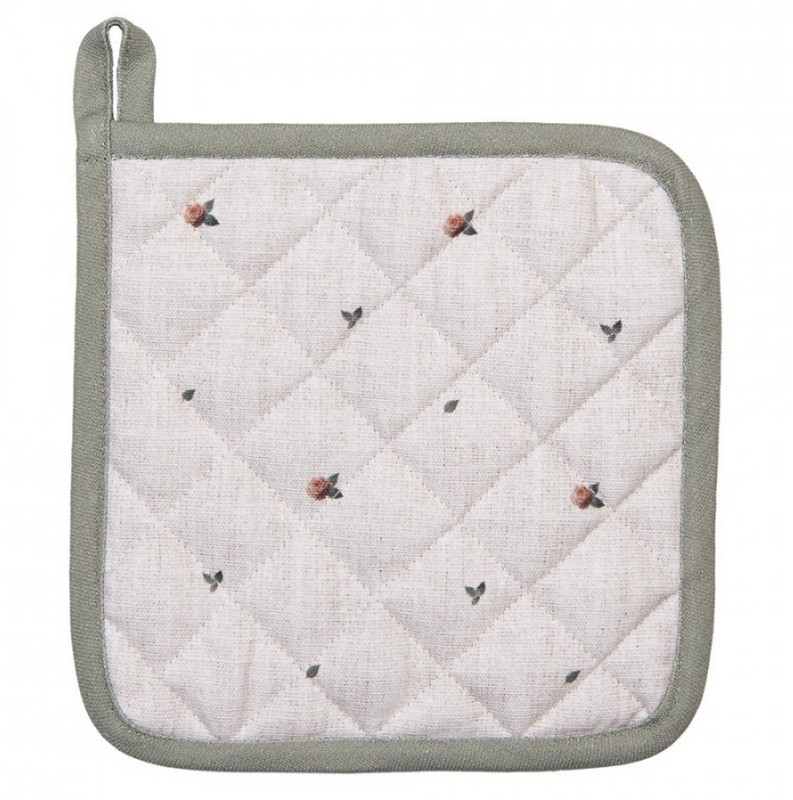 Presina da cucina in cotone decorato con lepre con fiocco verde in ghirlanda, perfetto come regalo di Pasqua